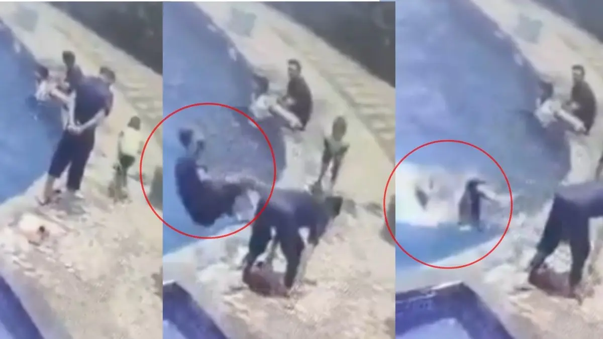 रिसॉर्ट के स्विमिंग पूल में गश खाकर गिरा युवक, पानी में तड़पता रहा परिवार भी समझ नहीं पाया, मौत का खौफनाक VIDEO VIRAL gujarat-tragedy-man-drowns-after-falling-into-swimming-pool-in-rajkot-cctv-captures-moments-before-incident video viral