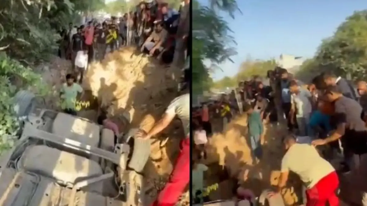 Gurugram Shocker: University Professor’s Car Plunges Into Unmarked Pit In Sushant Lok Gurugram Shocker: University Professor’s Car Plunges Into Unmarked Pit In Sushant Lok