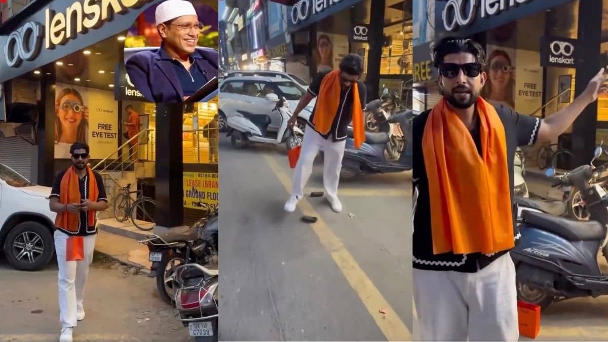 ‘Hindu Se Itni Nafrat Kyu’: Viral Video Shows Man Chanting ‘Jai Shree Ram’ While Smashing Lenskart Glasses | WATCH