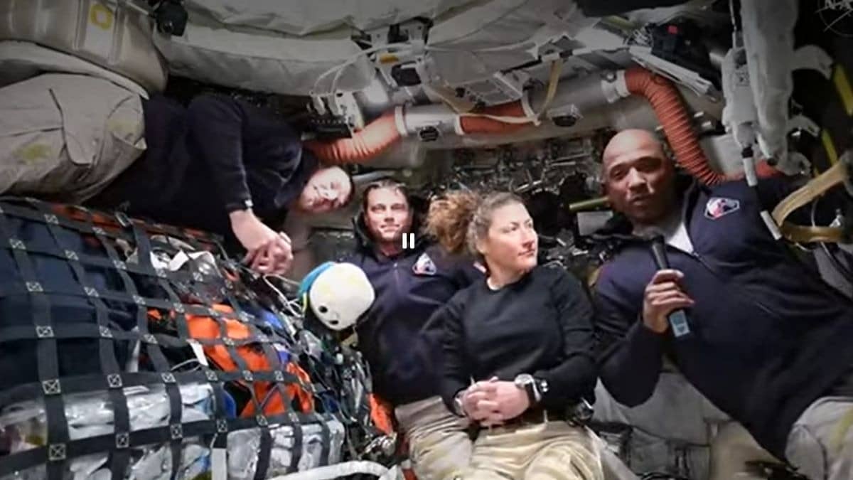Historic First Visuals Of Artemis II Astronauts From Inside Orion After Leaving Earth Orbit | WATCH 