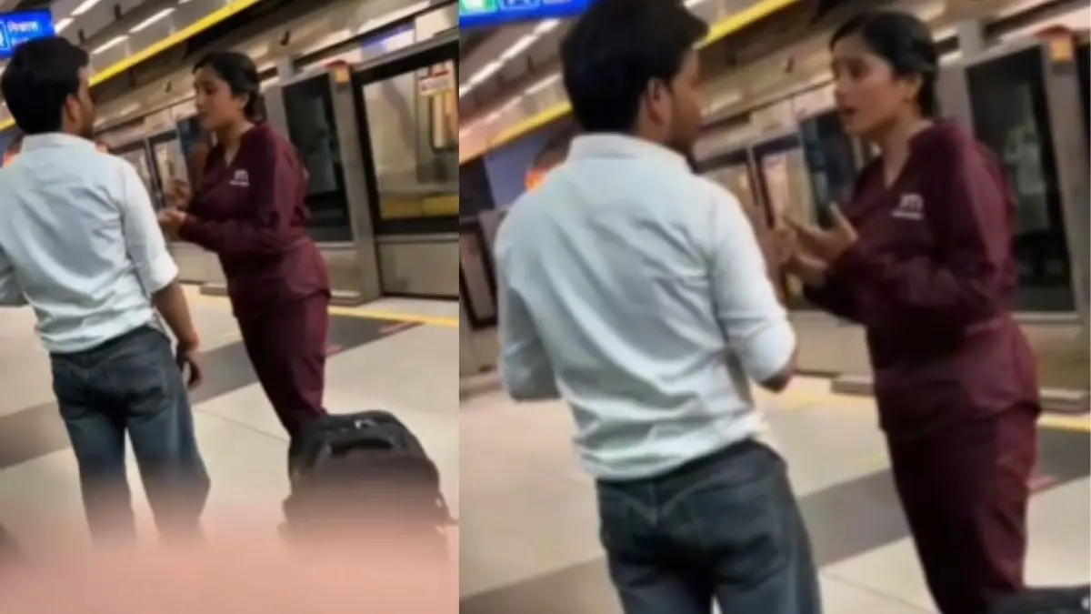 'घर मैं चला रही, बच्चे मैं पाल रही हूं, 40-50 हजार महीने...', मेट्रो छूट गई तो स्टेशन पर ही भिड़ा युवा कपल; VIDEO तेजी से VIRAL Husband and Wife conflict