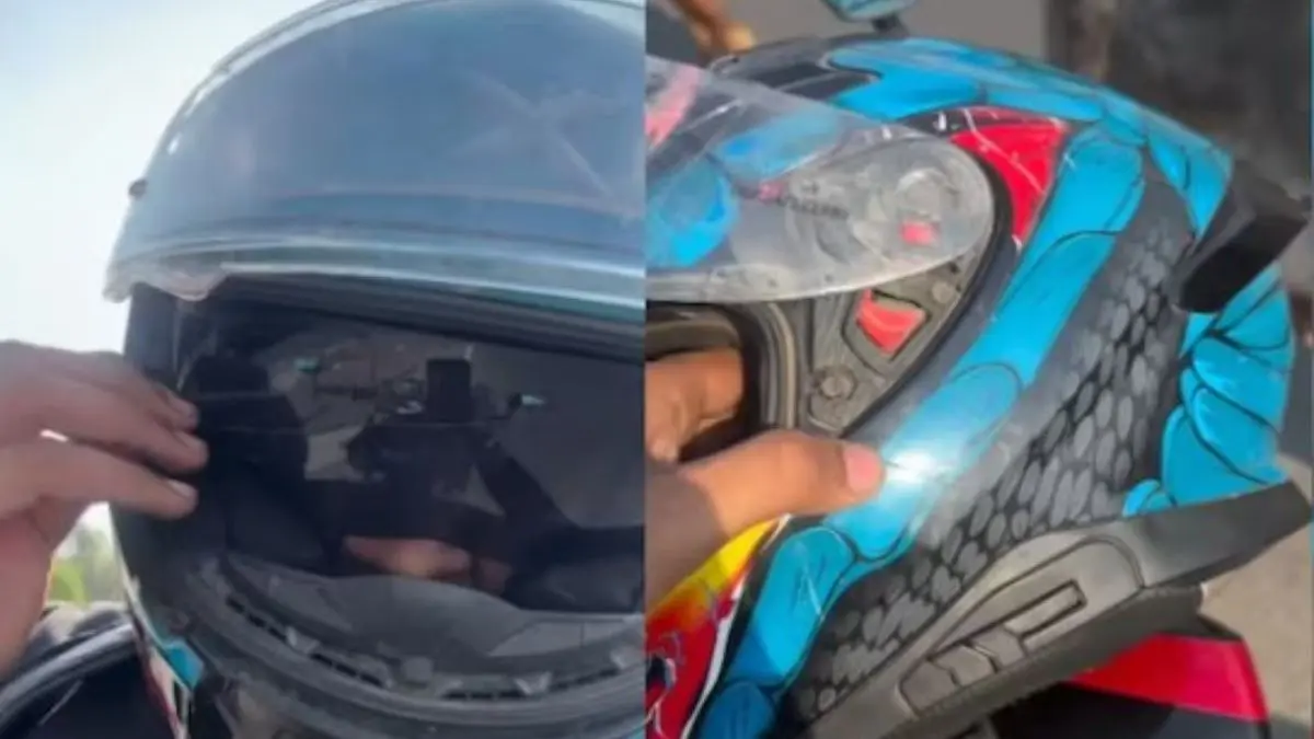 'I Shouldn't Be Alive': Viral Video Shows Chinese Manja Slicing Through Biker’s Helmet, Sparks Safety Alarm | WATCH 'I Shouldn't Be Alive': Viral Video Shows Chinese Manja Slicing Through Biker’s Helmet, Sparks Safety Alarm | WATCH