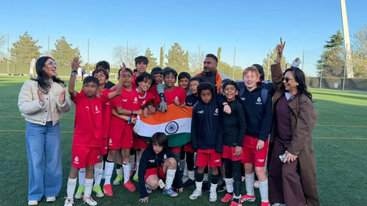 India's U12 Football Team Scripts History At Real Madrid Foundation World Challenge India U12 football team celebrating