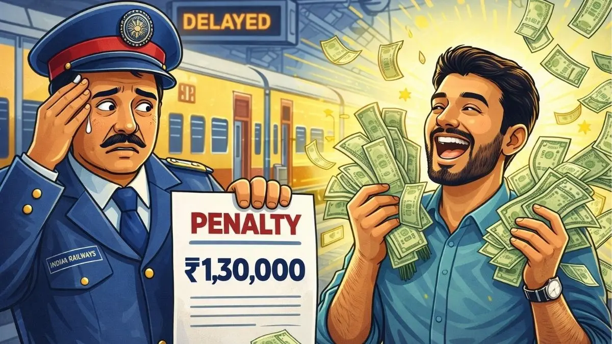 'No Respect for Time': Indian Railways To Pay ₹1.3 lakh Penalty To Passenger Who Missed His Flight Due to Late in Train Indian Railways Fined ₹1.3 Lakh After Passenger Misses Flight Delay Case