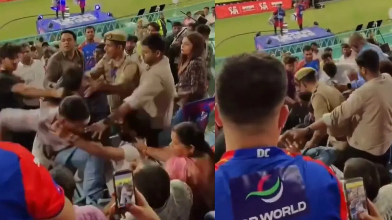 IPL 2026: LSG vs DC मैच में भिड़े फैंस, पुलिस के सामने बरसाए लात-घूसे, वायरल हो गया VIDEO IPL 2026 Viral Video