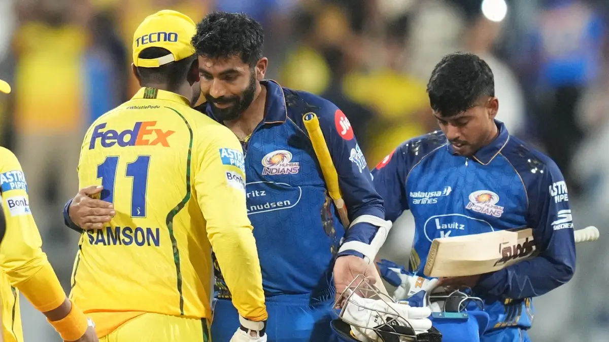 'We Will Think And Discuss': Mahela Jayawardene Offers Honest Assessment After CSK Dismantle Mumbai Indians At Wankhede Jasprit Bumrah and Sanju Samson greet each other after MI vs CSK game