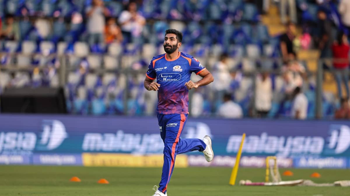 Jasprit Bumrah at a practice session
