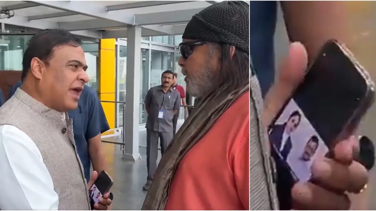 Kejriwal's Pic On Himanta Biswa Sarma's Phone? Viral Video Accidentally Captures Peculiar Sight Kejriwal's Pic On Himanta Biswa Sarma's Phone? Viral Video Accidentally Captures Peculiar Sight