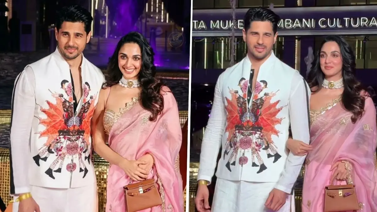 Kiara Advani Pairs ₹1,30,000 Masaba Saree With The Iconic Mini Kelly Bag At NMACC's Third Anniversary Celebration Kiara and Sidharth at NMACC third anniversary