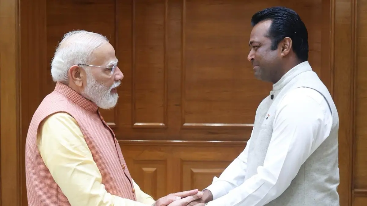 Leander Paes Meets PM Modi Day After Joining BJP Leander Paes Meets PM Modi Day After Joining BJP