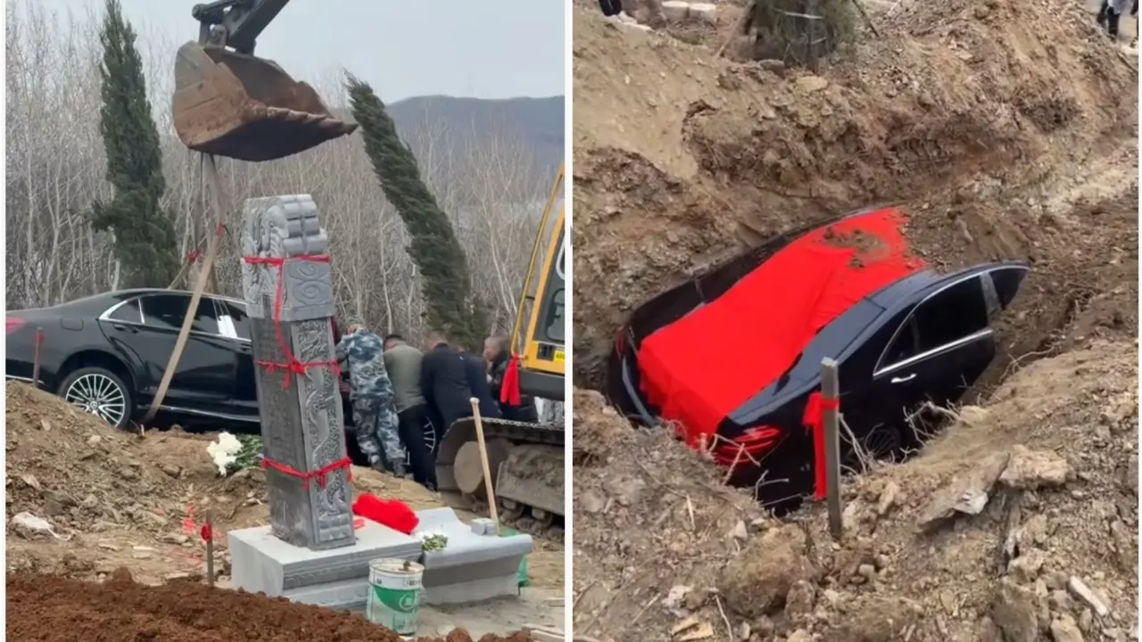 Luxury To The Grave! Rs 1.5 Crore Mercedes-Benz Car Buried Next To Man's Tombstone At Funeral | WATCH Luxury To The Grave! Rs 1.5 Crore Mercedes-Benz Car Buried Next To Man's Tombstone At Funeral | WATCH