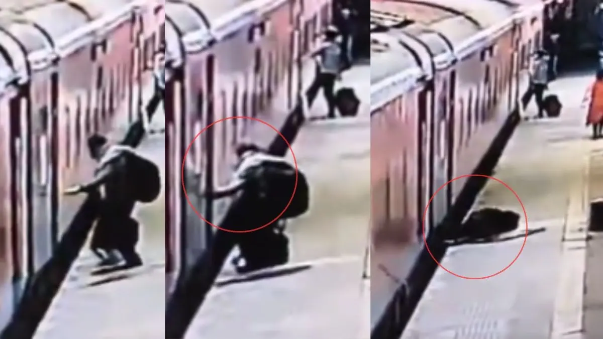 VIRAL VIDEO: ट्रेन पर चढ़ने पहुंचा शख्स, तभी आया हार्ट अटैक और धड़ाम से गिरा; ट्रेन चली तो तड़प- तड़प कर निकल गई जान, देखते रहे लोग लेकिन... man-collapses and dies-heart-attack-tundla-railway-station-cctv footage ferozabad-viral-video