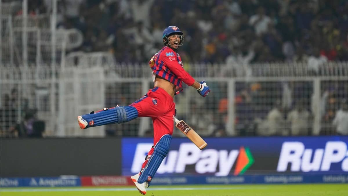 Mukul Choudhary celebrating after LSG's win over KKR