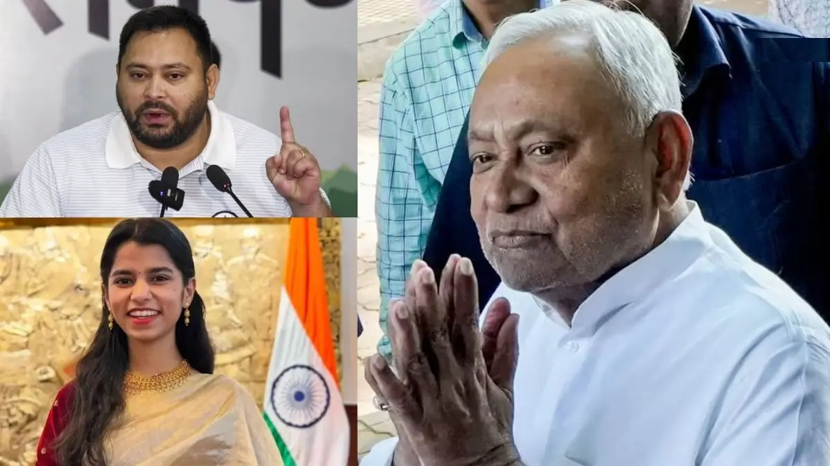 'इतने बड़े जनादेश के बाद भी सरकार में बदलाव क्यों...', नीतीश कुमार के राज्यसभा सदस्य बनने पर तेजस्वी ने उठाए सवाल, मैथिली ठाकुर ने क्या कहा? Nitish Kumar Rajya Sabha Oath ,Tejashwi Yadav , Maithili Thakur