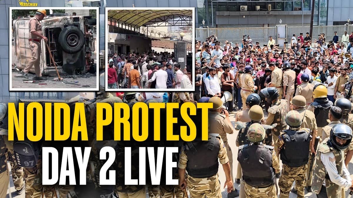 Noida Protest Day 2 LIVE: Workers' Unrest Continues in Phase 2, Several Cops Injured; Potential 'Pakistan Link' Under Scanner