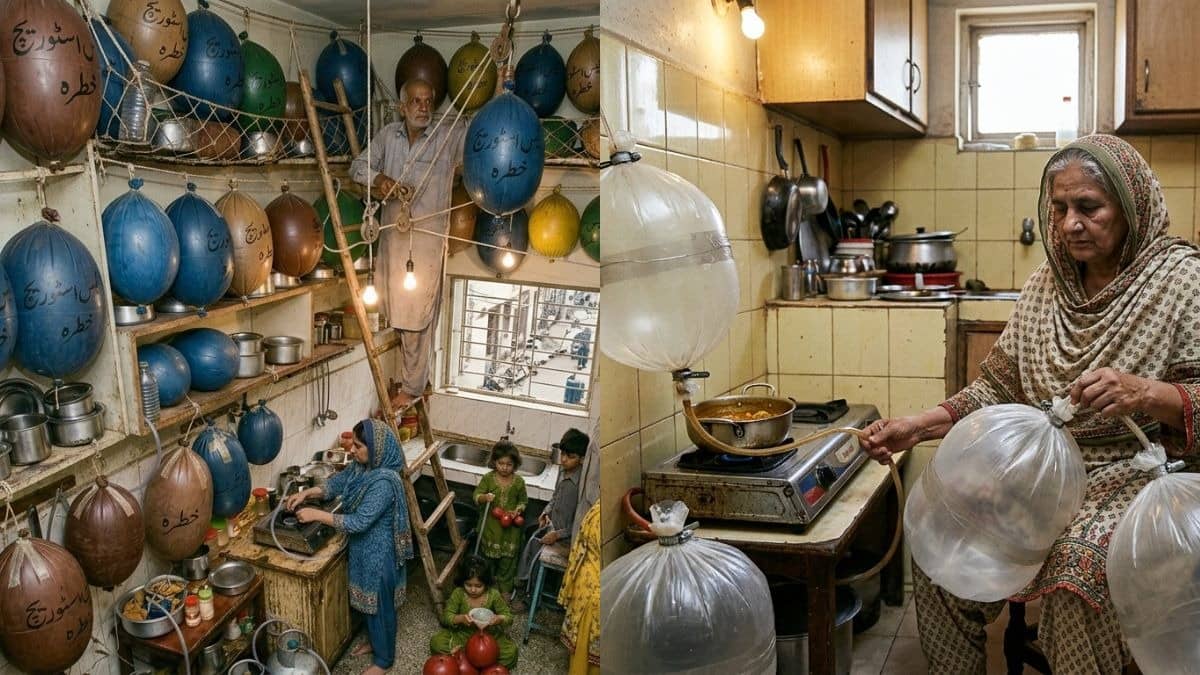 प्लास्टिक बैलून में कूकिंग गैस भरकर रख रहे पाकिस्तानी, दुनिया में तेल संकट के बीच कराची में मची हाय-तौबा