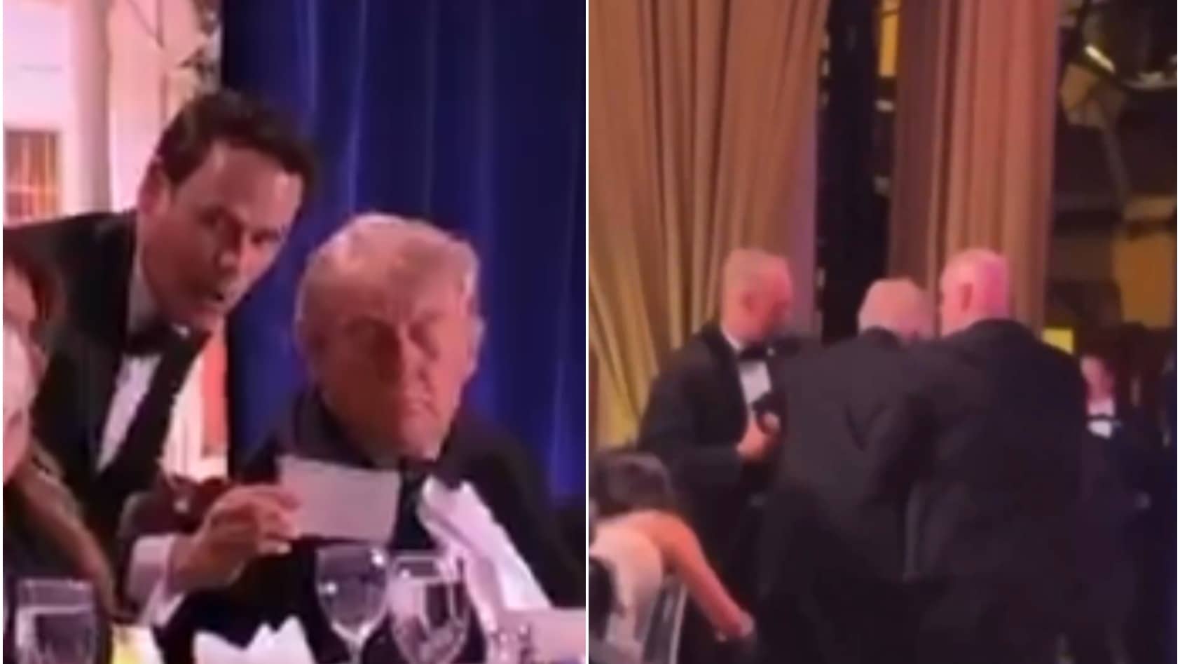 Panicked Trump Stumbles, Falls Down After Gunshots Fired At White House Correspondents' Gala Dinner | Dramatic VIDEO