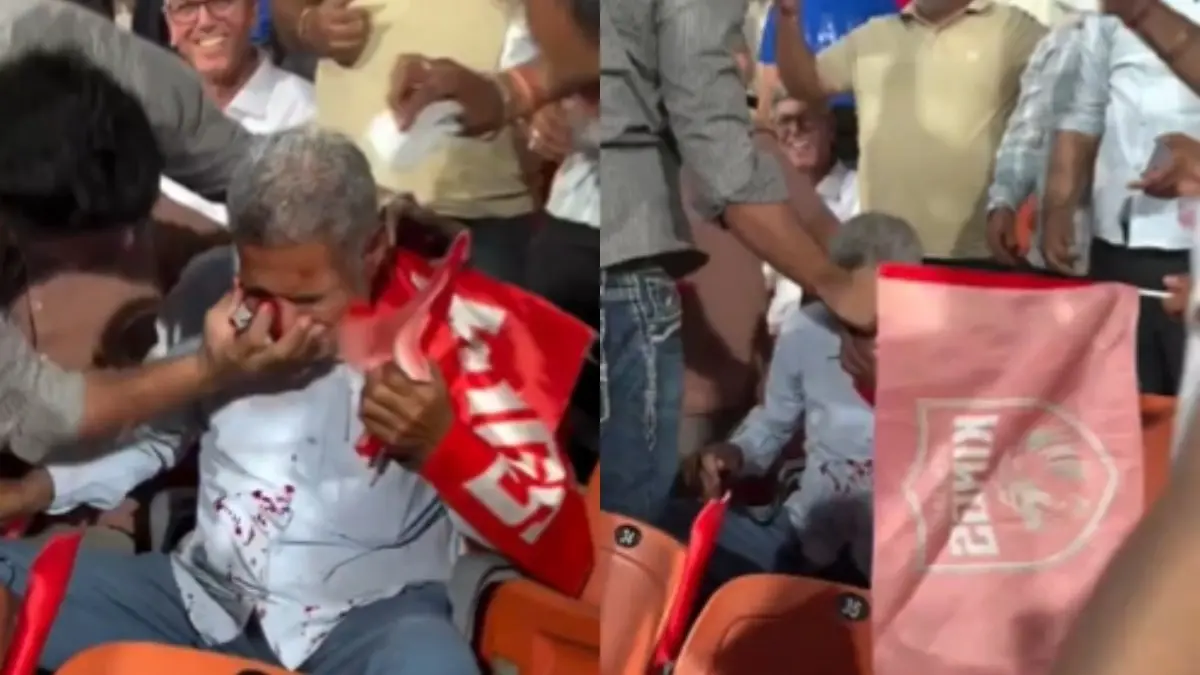WATCH | Priyansh Arya's Six Leaves Fan With Bloodied Face During PBKS-RR IPL 2026 Match; Check Viral Video PBKS vs RR, IPL 2026