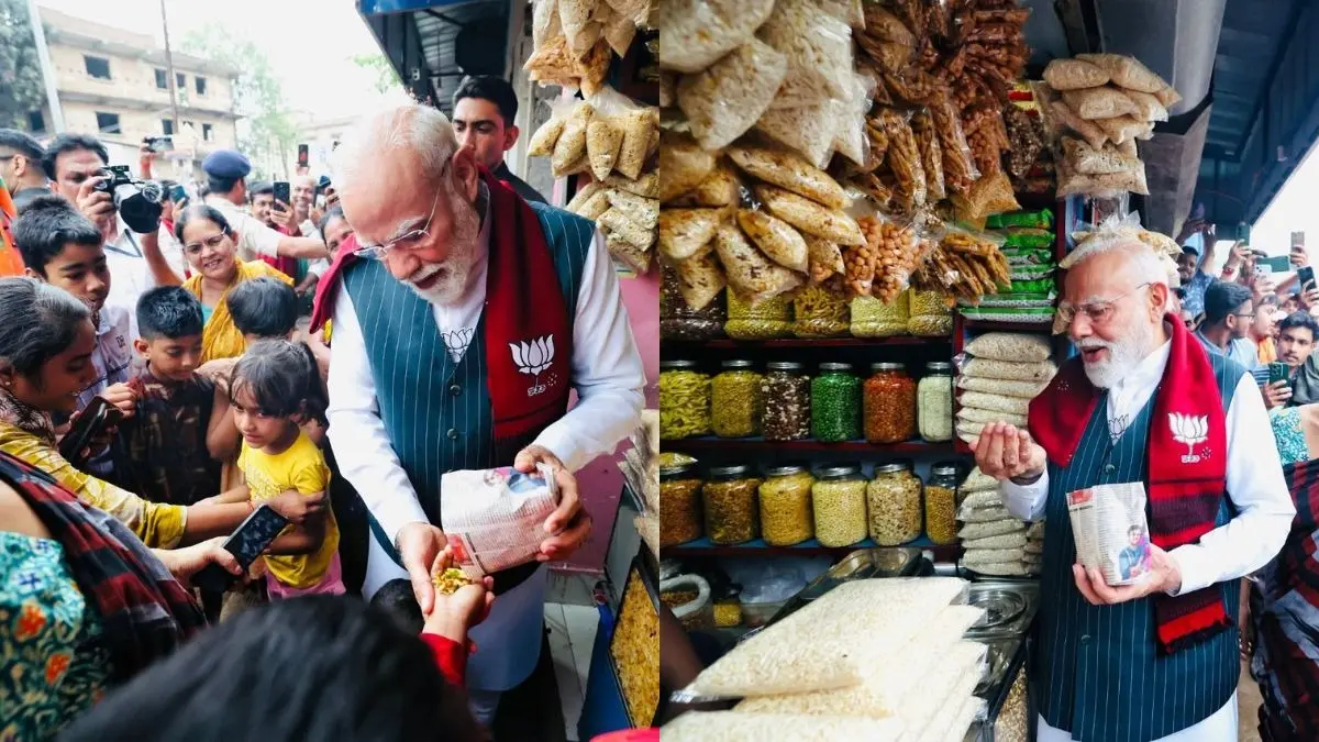 VIDEO: बंगाल में अचानक एक दुकान पर रुक गए PM मोदी, झालमुरी खरीदकर खाया; फिर दुकानदार से पूछा- इसके 10 रुपये देने हैं ना PM Modi Jhalmuri Jhargram