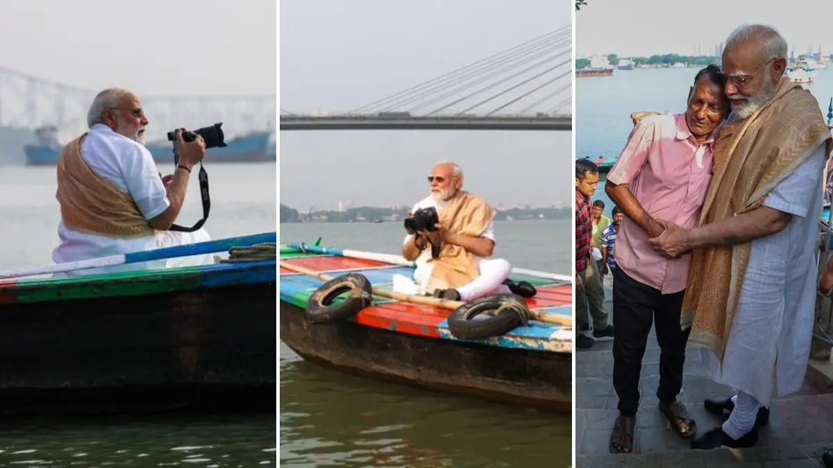 PM Modi Kolkata: नाव पर बैठे, नाविक को गले लगाया... PM मोदी ने हुगली नदी में किया नौका विहार, इस तस्वीर ने जीता सबका दिल PM Modi Kolkata