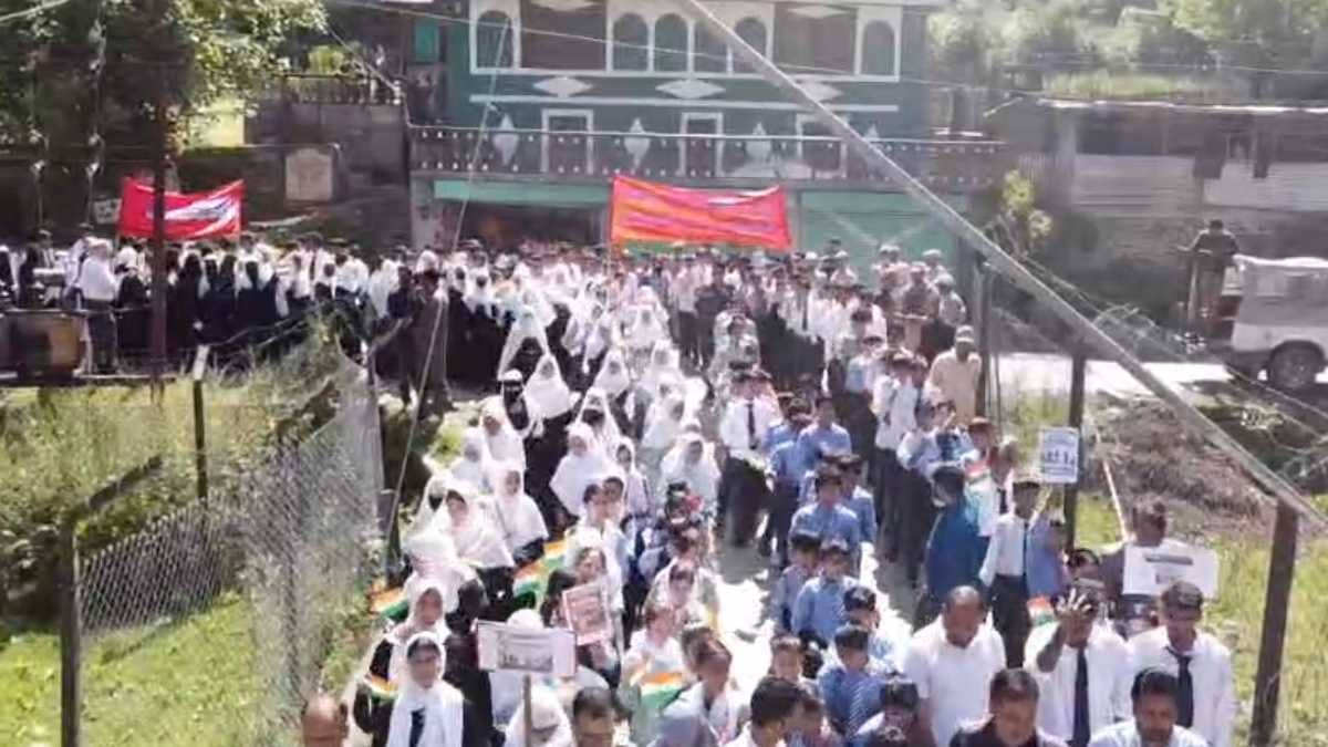 One Year After Pahalgam: Over 2,000 Students From J-K's Remote Border Village Stage Solidarity March, Condemn Terrorism