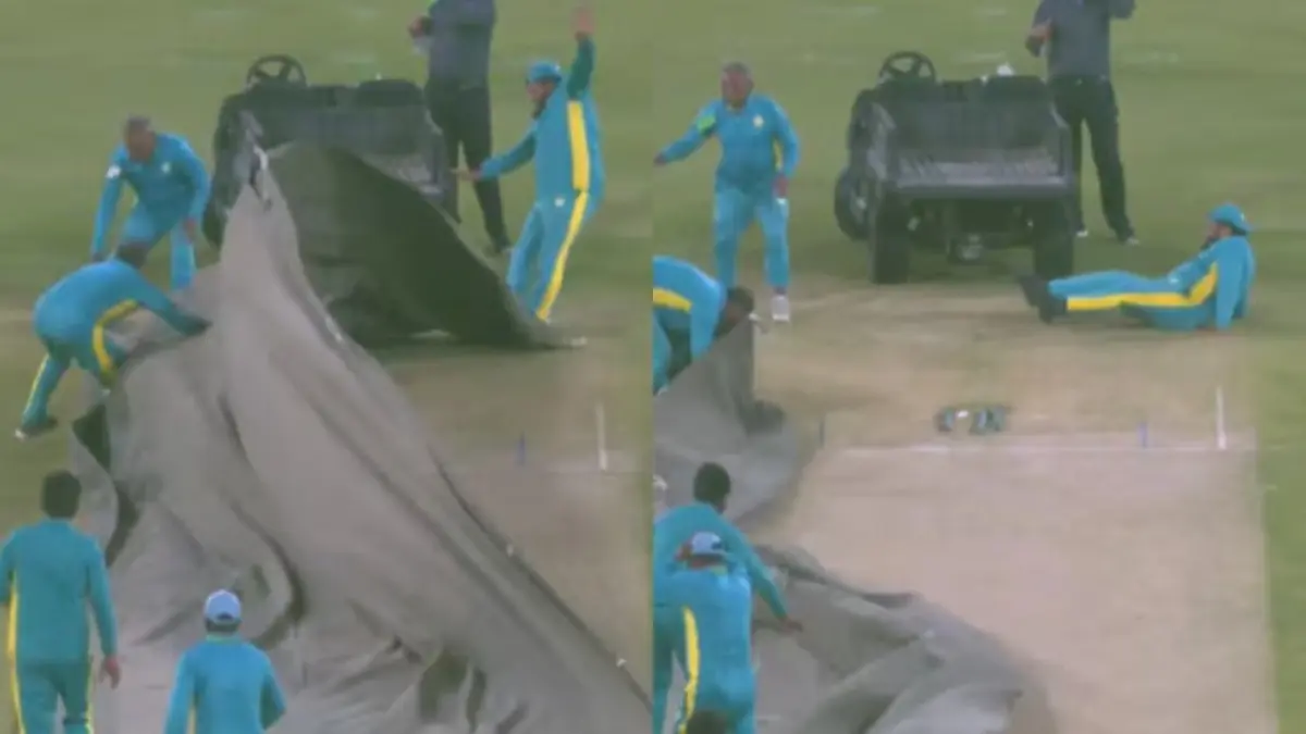 WATCH: PSL Groundstaff Knocked Over by Wind in Lahore; Pakistan's T20 Tournament Becomes Butt of All Jokes PSL 2026