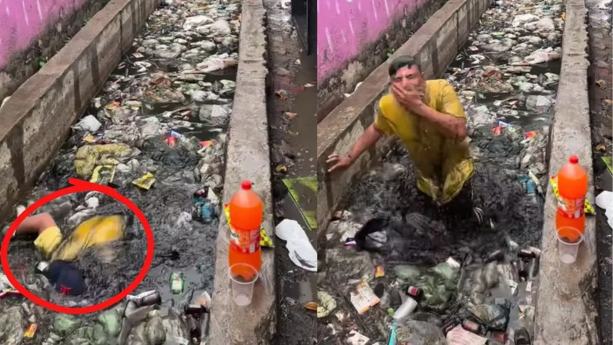 छी... सड़े नाले में पहले लगाई डुबकी फिर वहीं बैठकर की पार्टी, कहा- मेरे दादा के तीनों बच्चे मर गए, अब सारी प्रॉपर्टी मेरी puneet superstar viral video