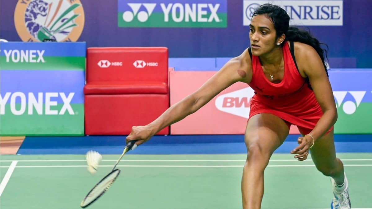 PV Sindhu in action