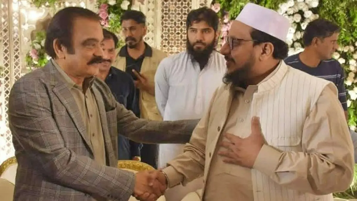 Shehbaz Sharif's Political Advisor Rana Sanaullah Meets with LeT Senior Figure Hafiz Talha Saeed Rana Sanaullah and Hafiz Talha Saeed