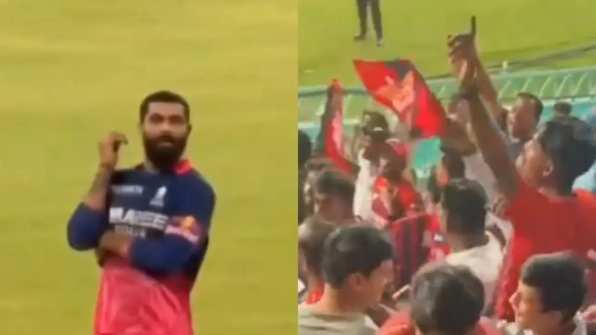WATCH | Ravindra Jadeja SHOCKED When Spectators Start Fighting With Ball in Stands During LSG-RR IPL 2026 Match Ravindra Jadeja, LSG vs RR, IPL 2026