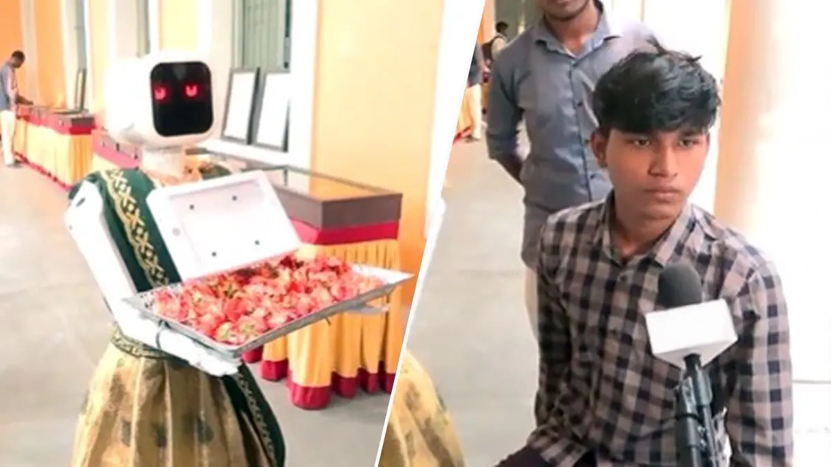 Puducherry Election: घाघरा-चोली, गले में हेवी सेट, ट्रेडिशनल लुक वाली रोबोट 'नीला' ने वोटर्स का यूं किया स्वागत,फीचर्स जान हो जाएंगे हैरान-VIDEO robot Nila greets voters in Puducherry