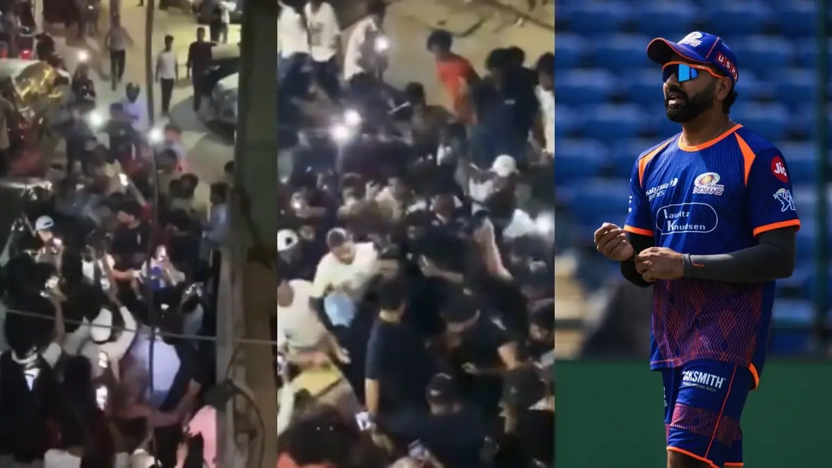 WATCH | Rohit Sharma Fans Create Stampede-Like Situation Outside Team Hotel in Delhi Ahead of IPL 2026 Match vs DC Rohit Sharma