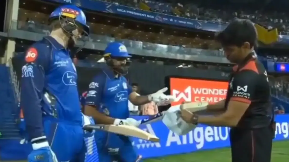 WATCH | Rohit Sharma GUTTED With Official After His Bat Doesn't Pass Test During MI-RCB IPL 2026 Match Rohit Sharma, MI vs RCB