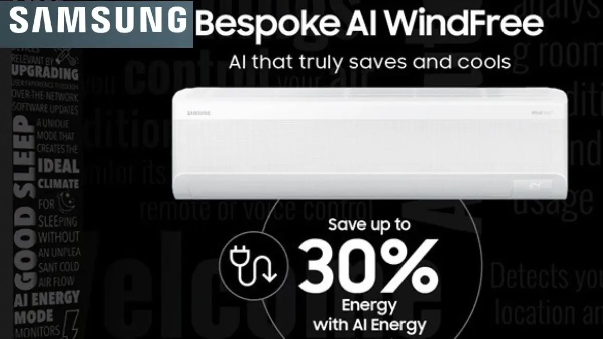 सिर्फ 33 रुपये की EMI के साथ घर ले जाएं नया AC, AI के जरिए मिलेगी फास्ट कूलिंग; जानिए आप कैसे उठा सकते हैं Samsung के इस ऑफर का फायदा samsung bespoke windfree ac