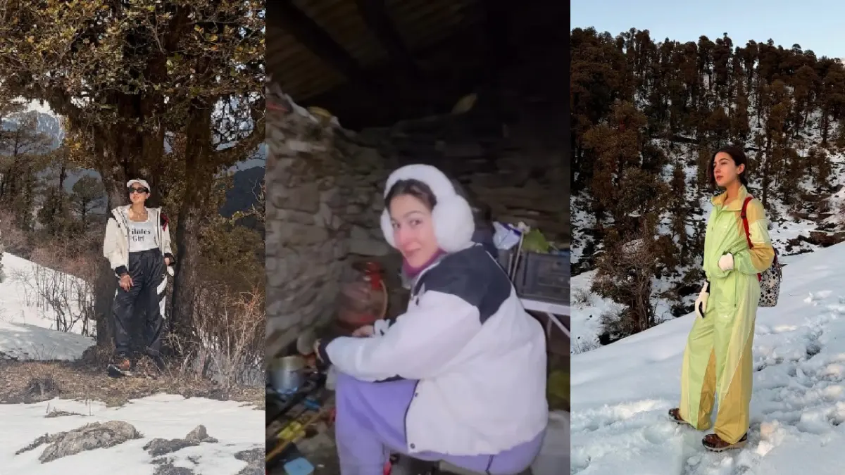 बर्फीली पहाड़ियों में गुम हुईं सारा अली खान, कभी चखा पहाड़ी साग का स्वाद, कभी मंदिर दर्शन करने पहुंचीं Sara Ali Khan