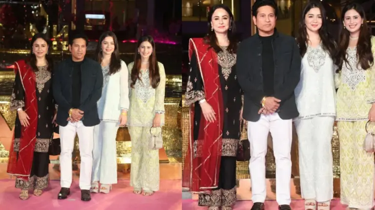 भाभी सानिया संग ट्विनिंग कर रहीं सारा तेंदुलकर, इतनी महंगी ड्रेस में अंबानी परिवार के इवेंट में मारी एंट्री, VIDEO Sara Tendulkar