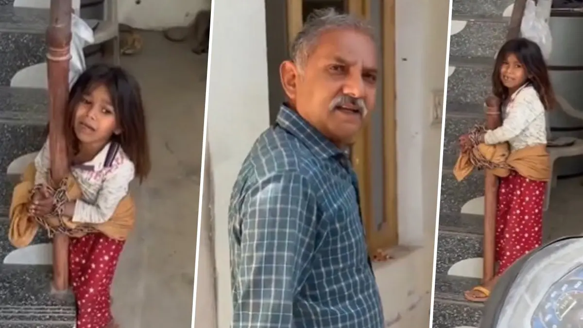 Shocking Video from Himachal Pradesh's Una Shows Man Tying Little Girl In Chain For Plucking Guavas, Later Apologizes Shocking Video Shows Man Tying Little Girl In Chain For Plucking Guavas
