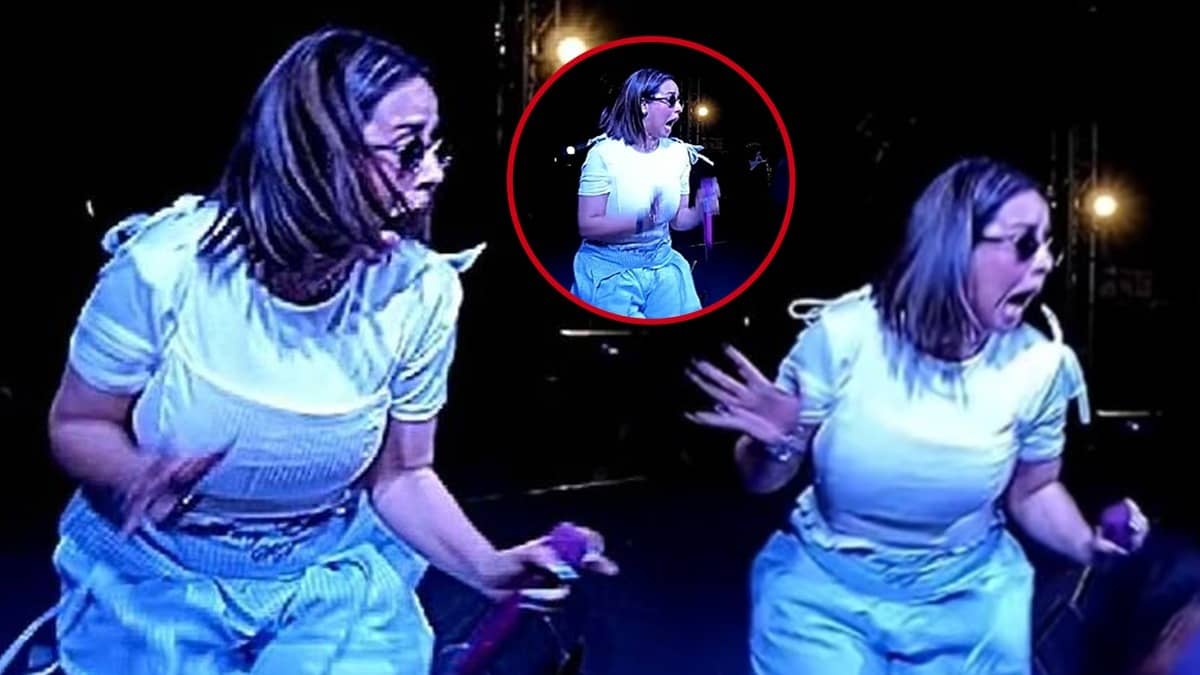 sunanda-sharma-left-shocked-after-fan-storms-stage-in-ghaziabad-punjabi singer-walks-off-mid-show-video viral on social media