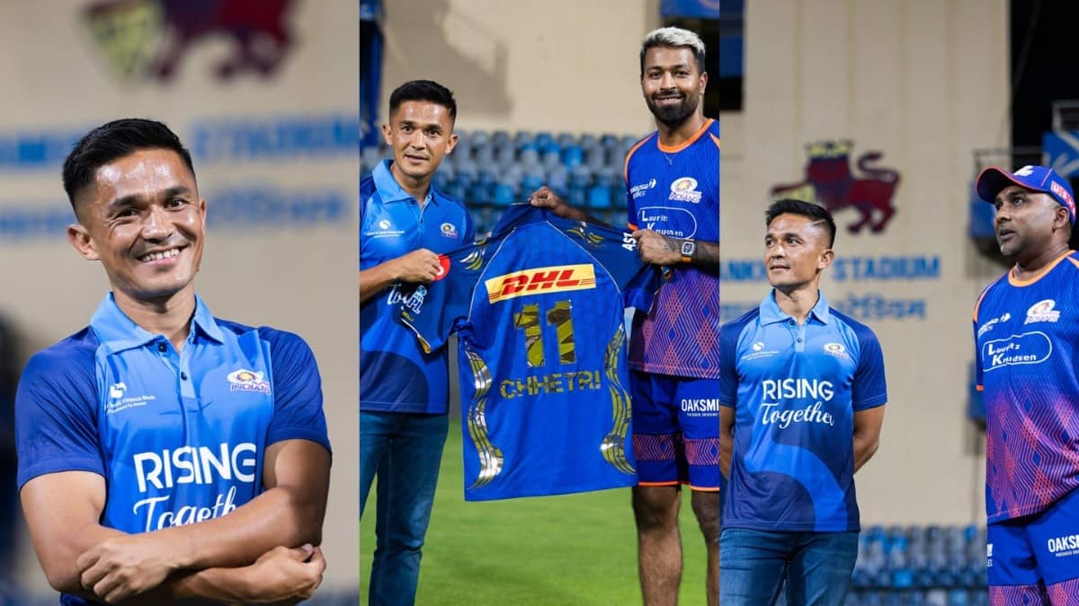 Sunil Chhetri visits Mumbai Indians' training session