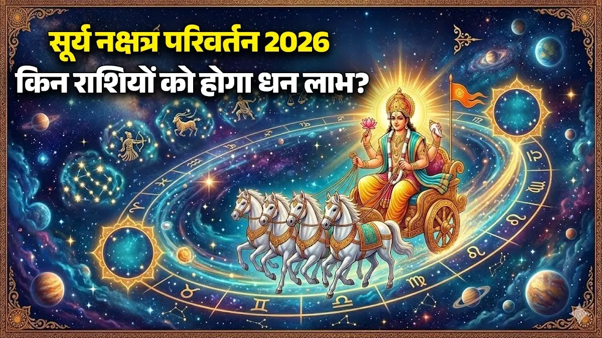 Surya Nakshatra Parivartan 2026: शुक्र के घर पधारेंगे सूर्य देव, नक्षत्र परिवर्तन से इन 4 राशियों को होगा धन लाभ surya-nakshatra-parivartan-2026 lucky zodiac signs april -sun-transit-in-shukra-house-bring-success-for-kark-singh-kanya-dhanu