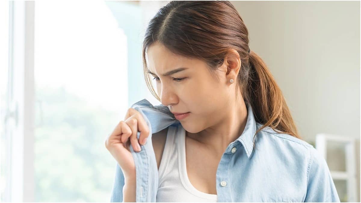 Sweat causes clothes to smell bad during summers