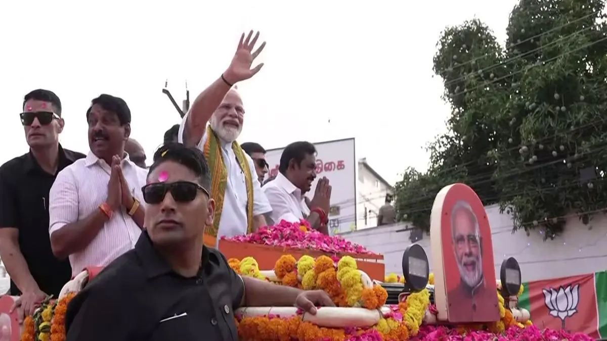 Tamil Nadu Polls: PM Modi Holds Roadshow In Kanniyakumari, Pays Tribute To BR Ambedkar Tamil Nadu Polls: PM Modi Holds Roadshow In Kanniyakumari, Pays Tribute To BR Ambedkar