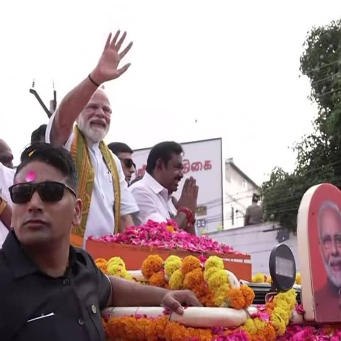 Tamil Nadu Polls: PM Modi Holds Roadshow In Kanniyakumari, Pays Tribute To BR Ambedkar