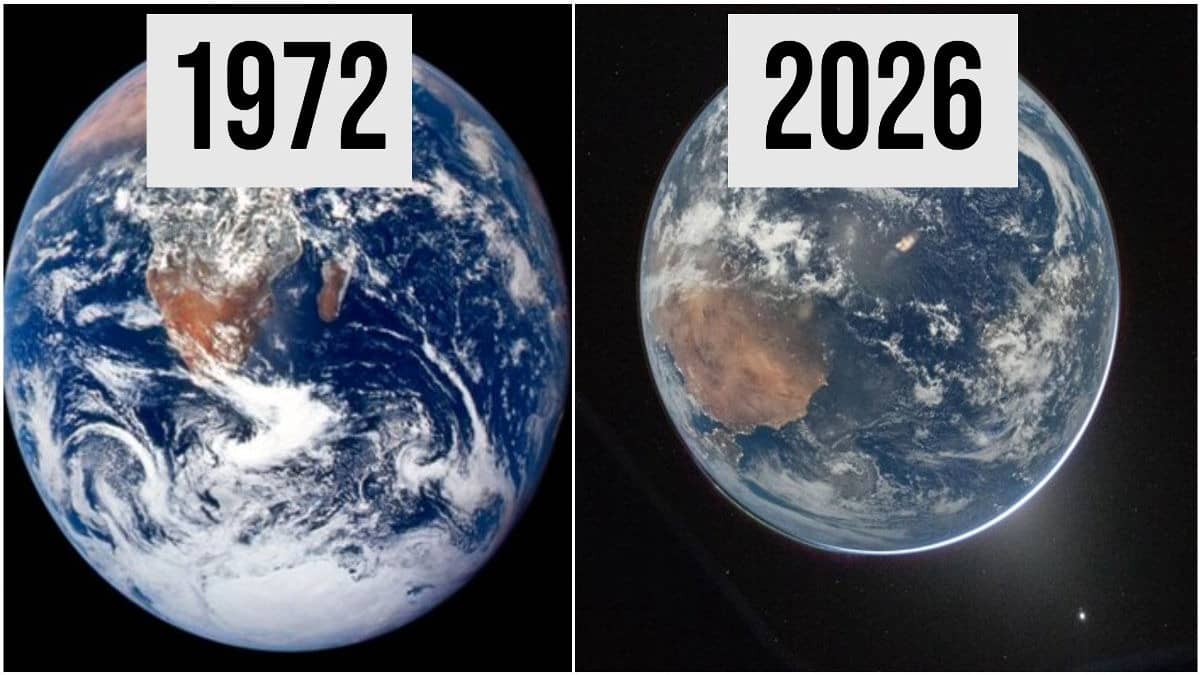 Then Vs Now: NASA Shares Pics Of Earth Clicked 54 Years Apart By 'Apollo 17' & 'Artemis II'