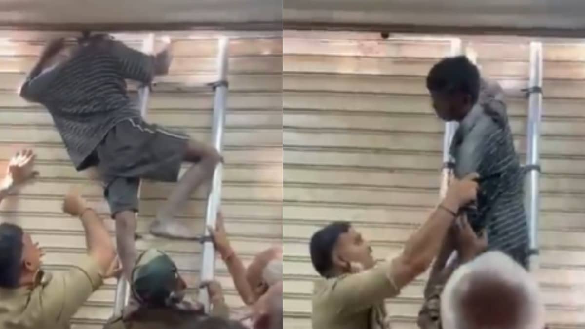 ‘Break-In’ Gone Wrong: Ghaziabad Thief’s Neck Gets Stuck In Shutter While Stealing; Internet Says' Kya Chor Banega Tu' | Watch
