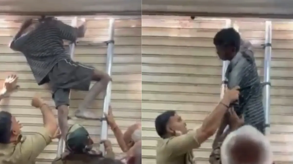 ‘Break-In’ Gone Wrong: Ghaziabad Thief’s Neck Gets Stuck In Shutter While Stealing; Internet Says' Kya Chor Banega Tu' | Watch ‘Break-In’ Gone Wrong: Ghaziabad Thief’s Neck Gets Stuck In Shutter While Stealing; Internet Says' Kya Chor Banega Tu' | Watch