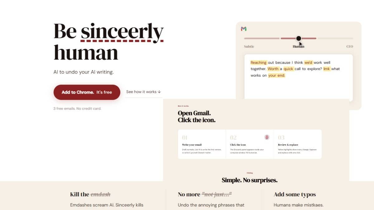 Too Perfect? Meet ‘Sinceerly’ | Harvard Student Creates ‘Anti-Grammarly’ Tool That Makes Your Emails Messy on Purpose 