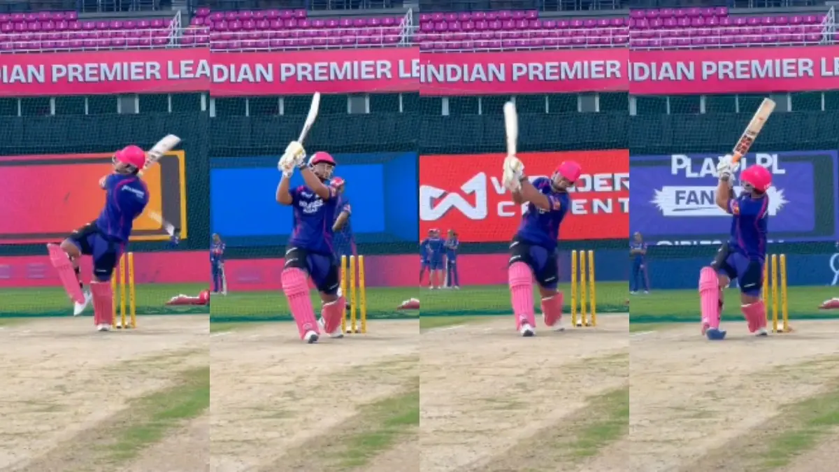 WATCH | Vaibhav Sooryavanshi Hits Sixes For Fun in RR Nets Ahead of IPL 2026 Clash vs RCB Vaibhav Sooryavanshi