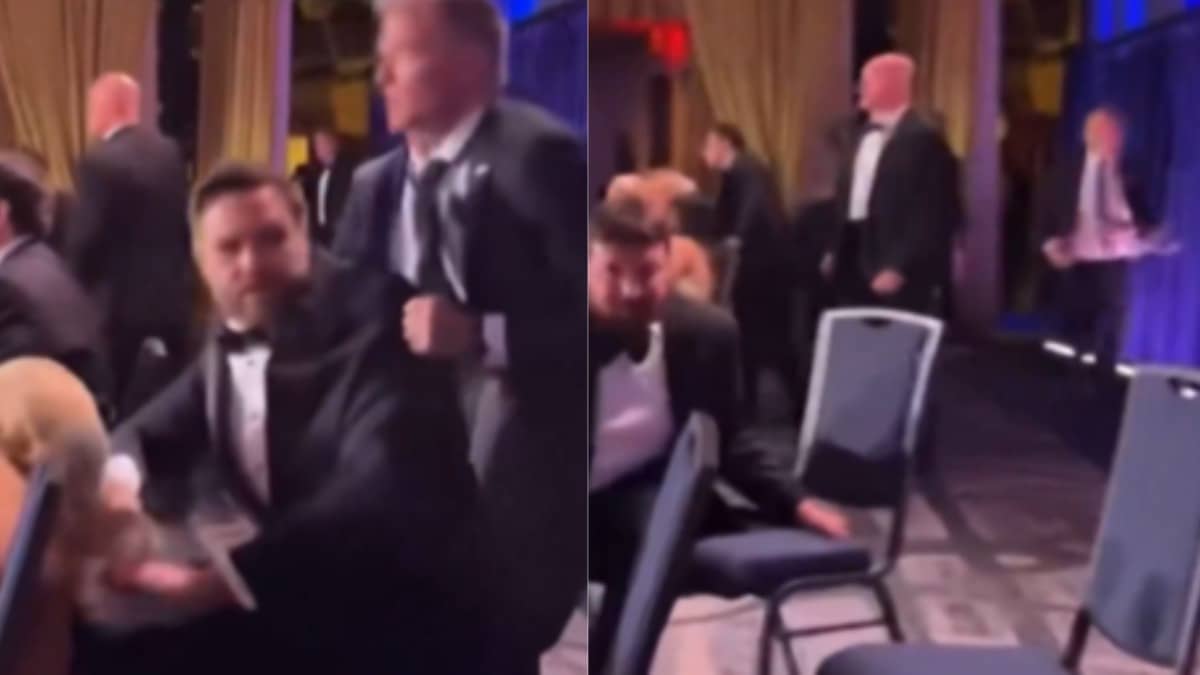 JD Vance Pulled Up By Shoulders, Rushed Out Of Washington Correspondent's Dinner | Watch