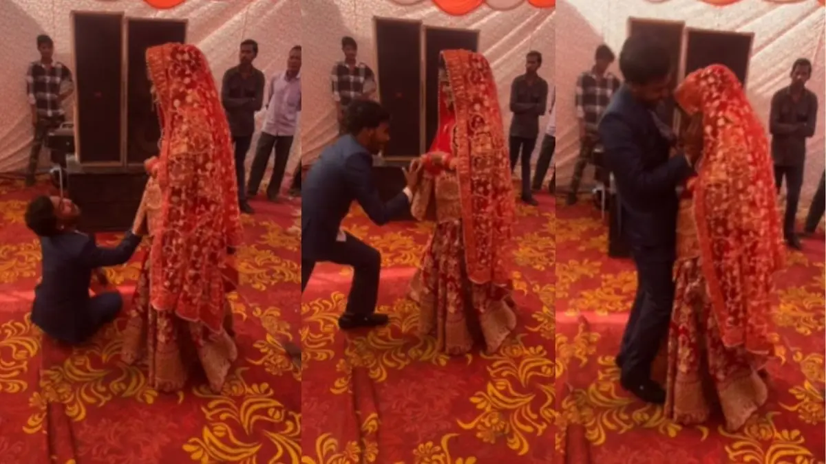 'मौत आ जाए पर ऐसा कॉन्फिडेंस न आए...', कभी मारी गुलाटी तो कभी किया ब्रेक डांस, दुल्हन को देख बावला हुआ दूल्हा; यूजर्स ने जमकर लिए मजे Viral Video